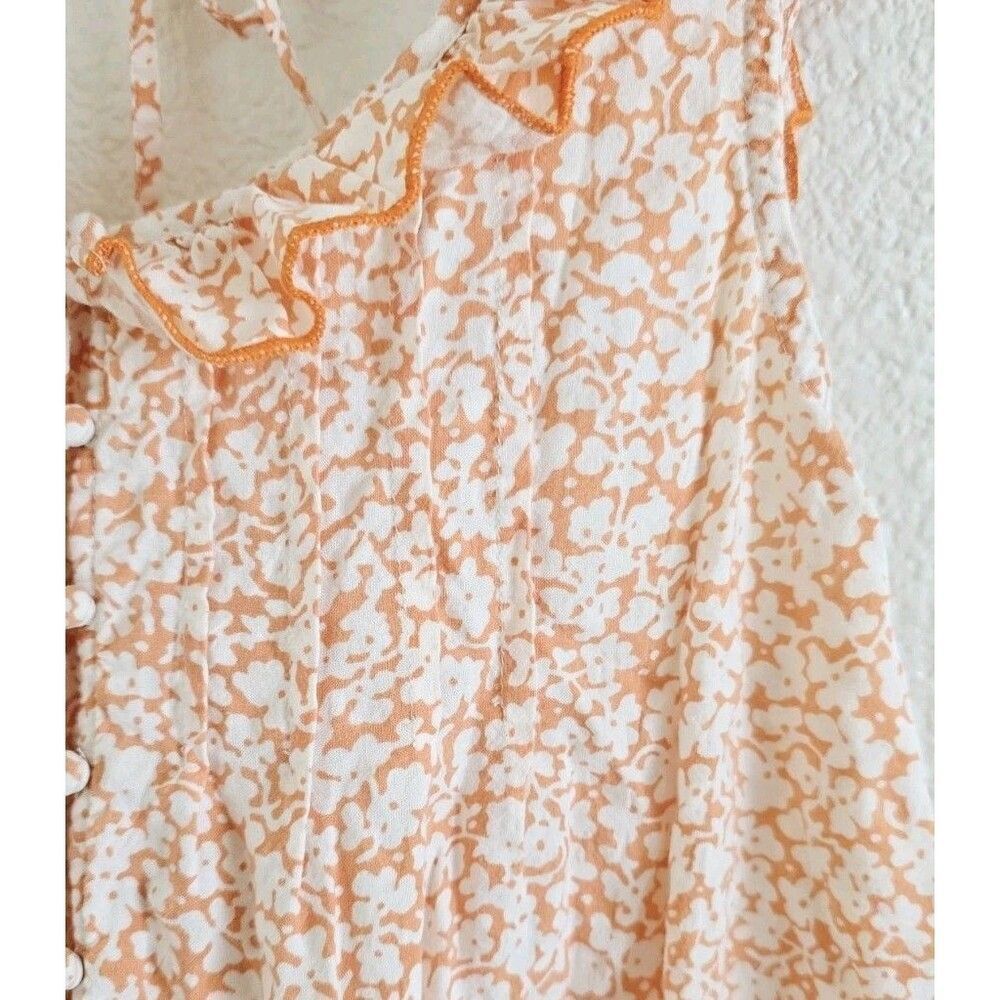 Anthropologie Nora Nightgown Size Medium Sleep Dress Tank Smocked Pink Floral - Picture 7 of 10
